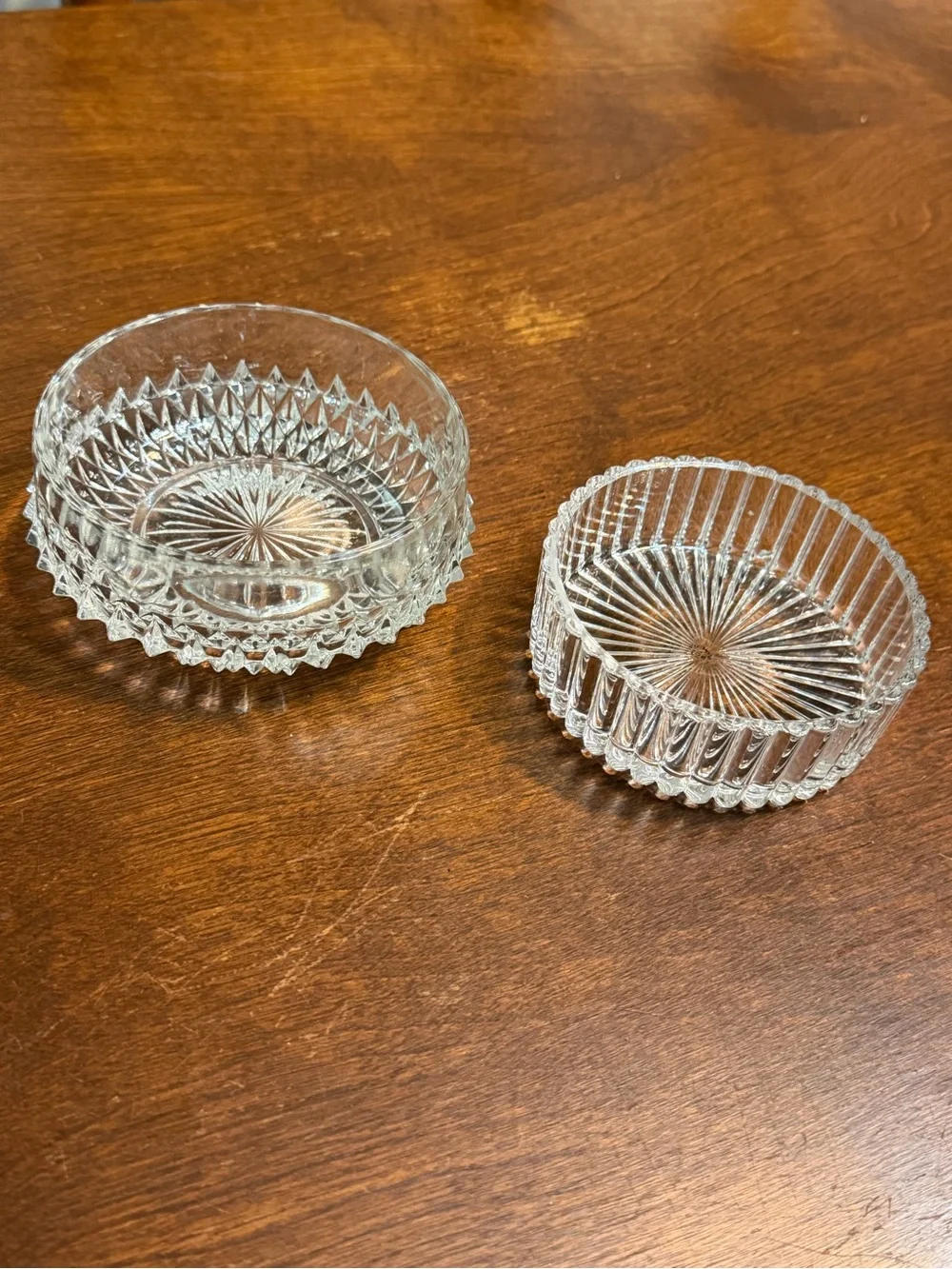 Set of 2 crystal Trinket dishes